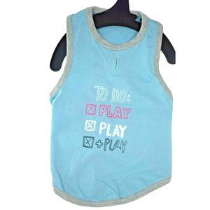 Hotel Doggy Dog Small Blue To Do Checklist: Play Play Play Blue Tank Shirt